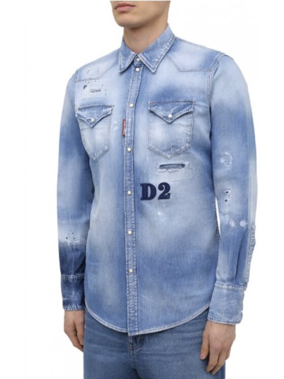 Dsquared2 Dsquared2 džínová košile S74DM0494 S30341 470 Modrá Regular Fit
