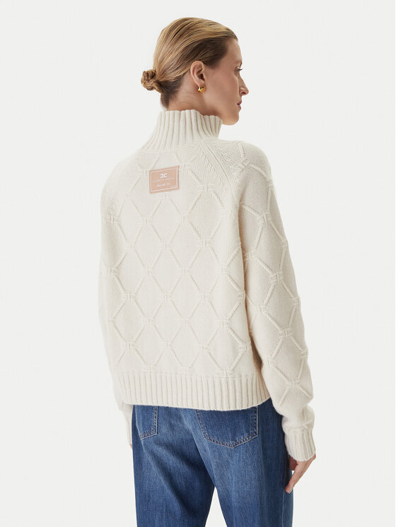 Elisabetta Franchi Elisabetta Franchi Пуловер MK-55T-57E2 Бял Regular Fit