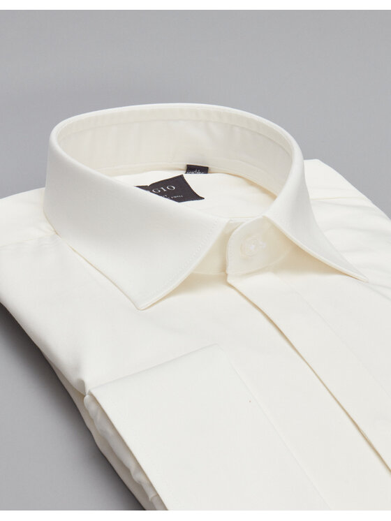 Borgio Borgio Koszula mozza Beżowy Slim Fit