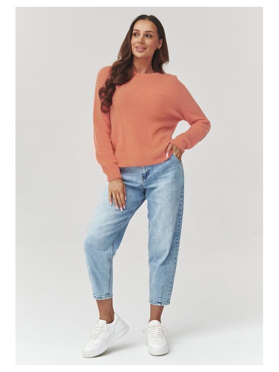 Makadamia Makadamia Sweter C40 Pomarańczowy Loose Fit