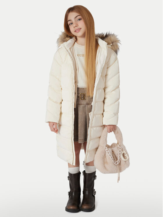 Guess Guess Μπουφάν πουπουλένιο J5BL19 W3080 Εκρού Regular Fit