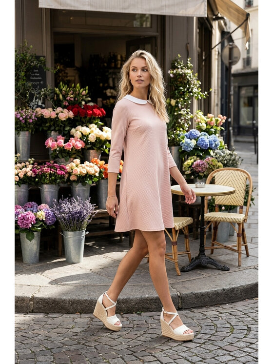 FIGL FIGL Každodenné šaty M1340 Ružová Loose Fit