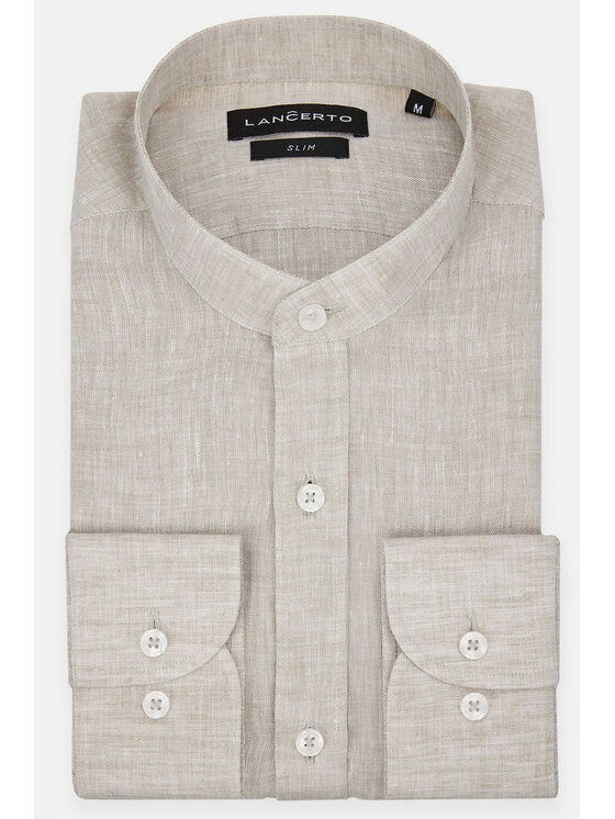 Lancerto Lancerto Koszula Sunny KO073123000018 Beżowy Slim Fit