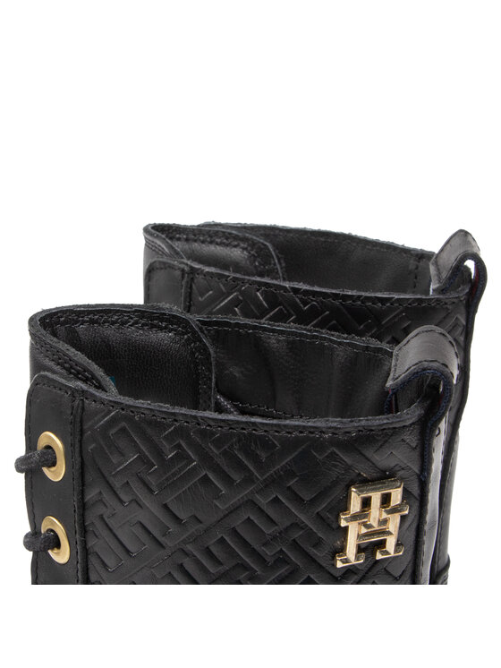 Tommy Hilfiger Tommy Hilfiger Trzewiki Th Monogram Biker Boot FW0FW06817 Czarny