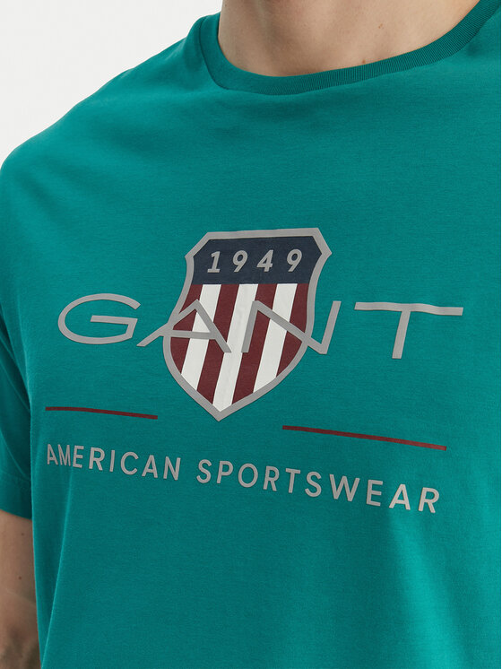 Gant Gant T-Shirt Archive Shield 2003199 Πράσινο