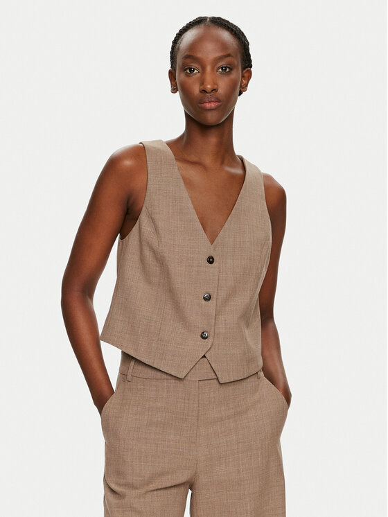 MAX&Co. Γιλέκο 2426156012200 Καφέ Regular Fit
