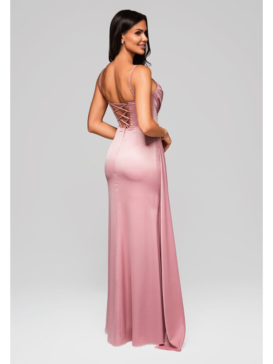 Ombre Ombre Sukienka wieczorowa LA-OM-DLR224 Różowy Slim Fit