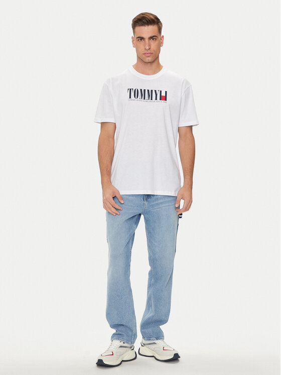 Tommy Jeans Tommy Jeans Tricou DNA Flag DM0DM18533 Alb Regular Fit