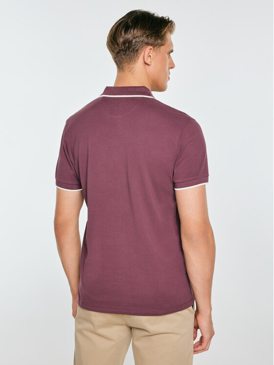 BIG STAR BIG STAR Polo SELLER Bordowy Basic Fit