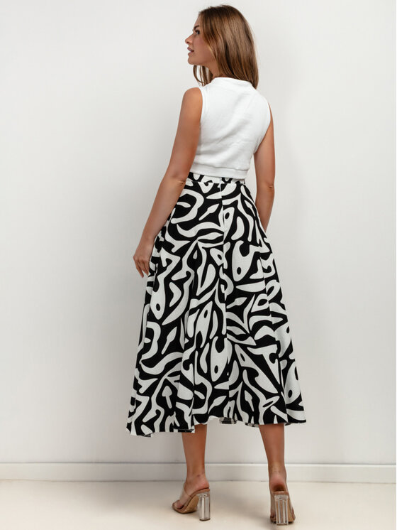 Tessita Tessita Spódnica midi T424/5/S Czarny A-Line Fit