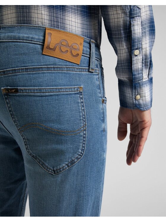 Lee Lee Jeansy DAREN ZIP FLY Niebieski Straight Fit