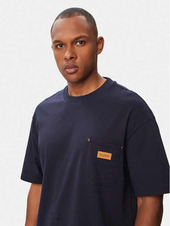 HUGO HUGO Marškinėliai Nevado 50564045 Tamsiai mėlyna Loose Fit
