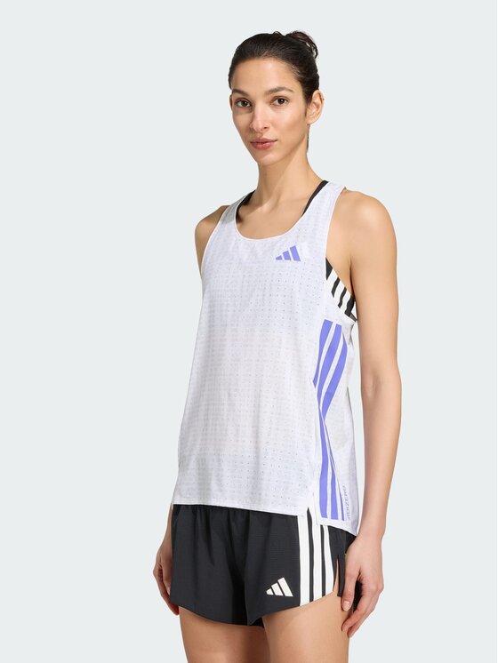 adidas adidas Tank top Adizero Running Biały Slim Fit