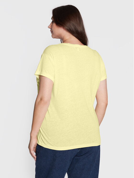 T-shirt Crv Rlx Linen WW0WW35382 Giallo Oversize