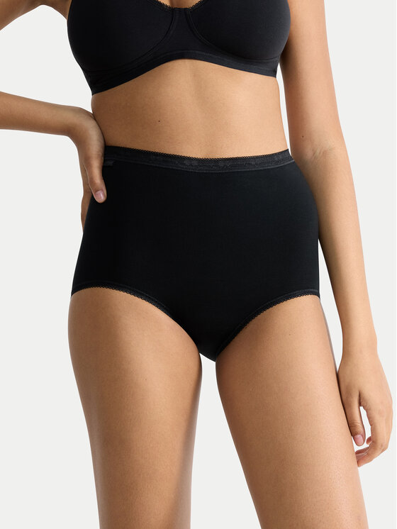 Sloggi Sloggi Klassischer Damenslip mit hoher Taille Basic 10007656 Schwarz