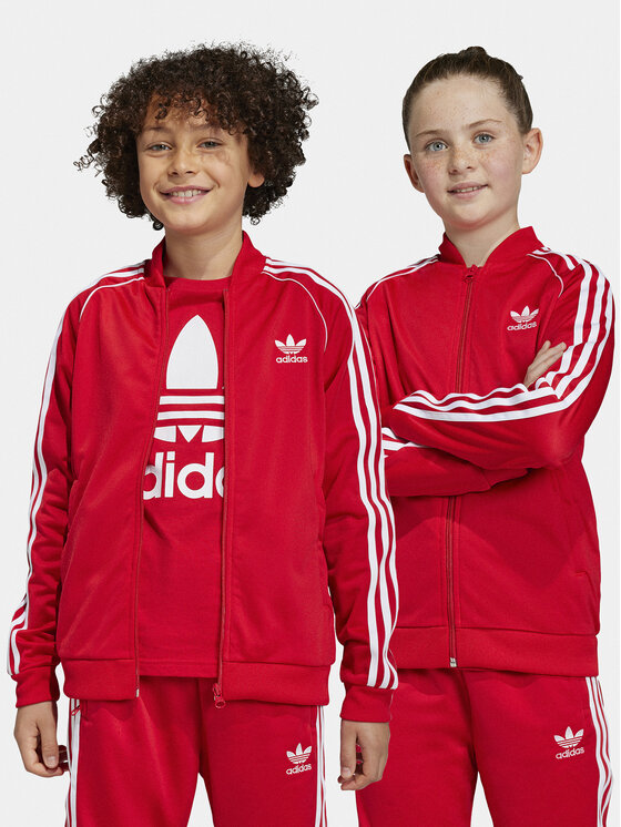 adidas Felpa adicolor SST IC3058 Rosso Regular Fit Modivo