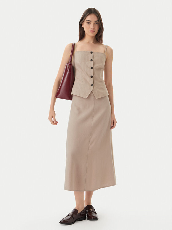 ONLY ONLY Midi sukňa Goa 15363690 Béžová Regular Fit