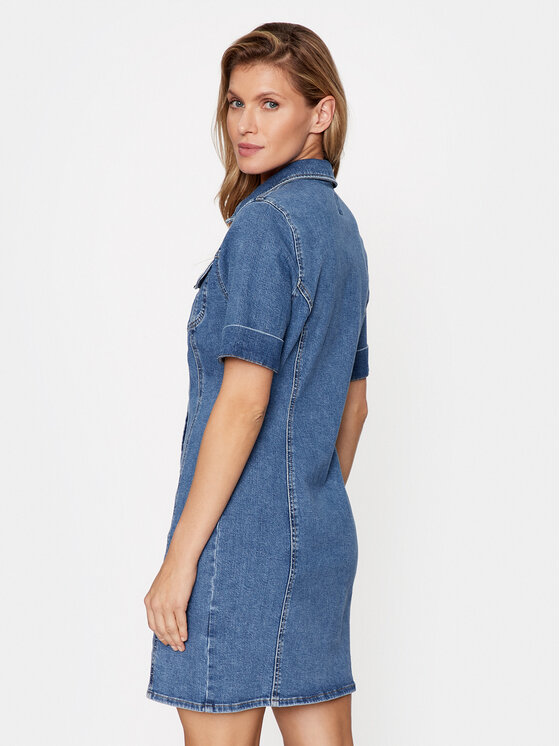 Lee Lee Džinsinė suknelė 112341613 Mėlyna Slim Fit