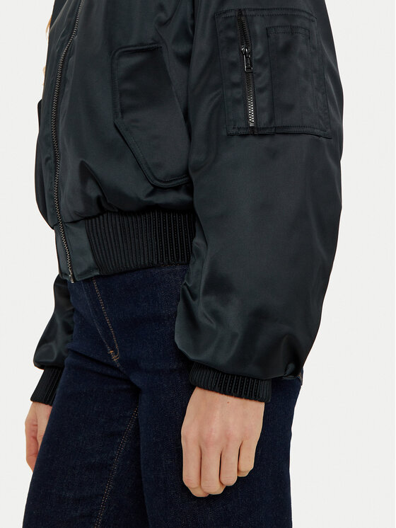 Guess Guess Bomber striukė Aurore W4BL48 WGKK2 Juoda Regular Fit