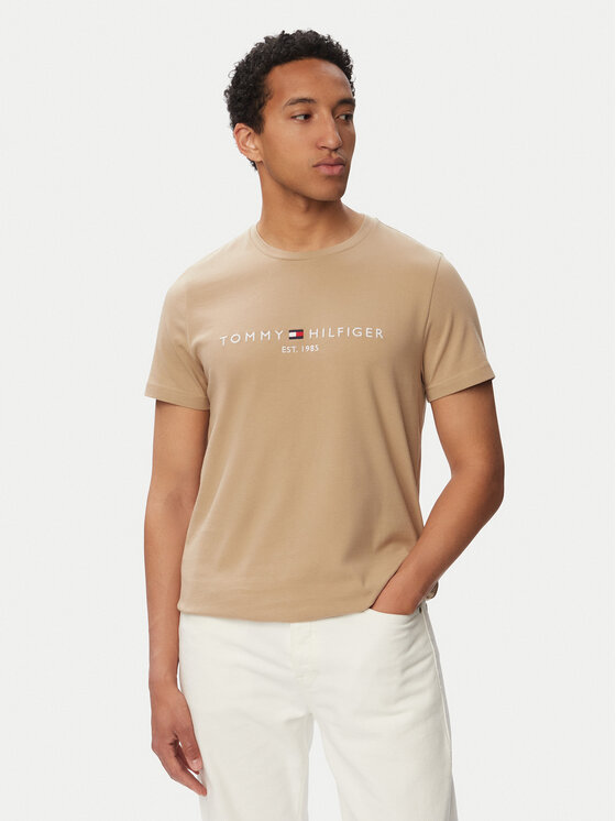 Tommy Hilfiger Tricou Logo Tee MW0MW11797 Bej Regular Fit