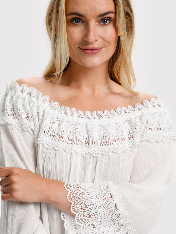 Cream Cream Bluză Bea 10608022 Alb Relaxed Fit