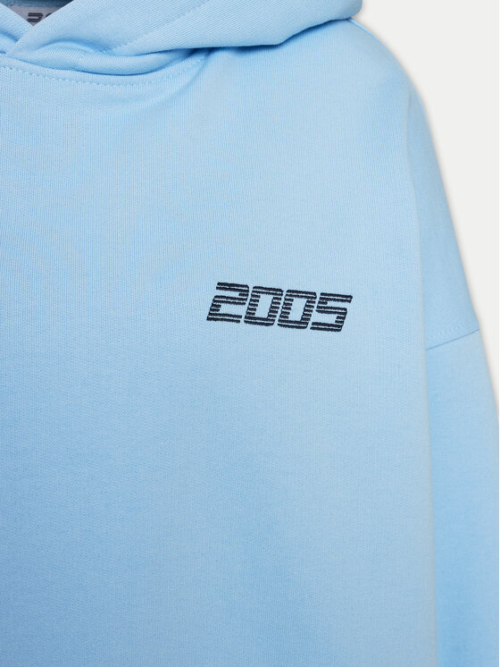2005 2005 Bluza Unisex Basic Niebieski Regular Fit