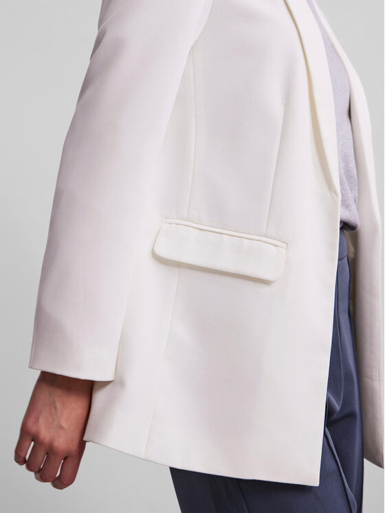 Pieces Pieces Marynarka Bossy 17114792 Biały Oversize