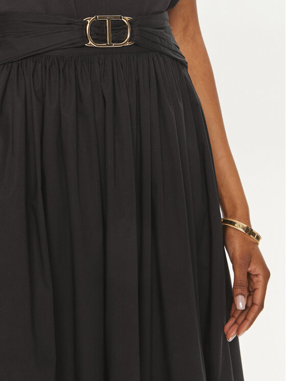 TWINSET TWINSET Trapezno krilo 241TT2023 Črna Loose Fit