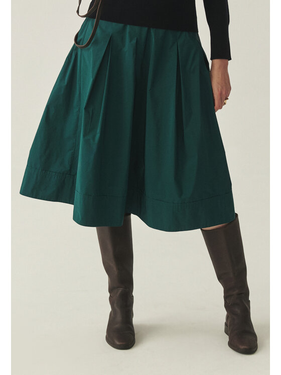 TATUUM Tatuum Midi sukňa TAFTIKO Zelená Flare Fit