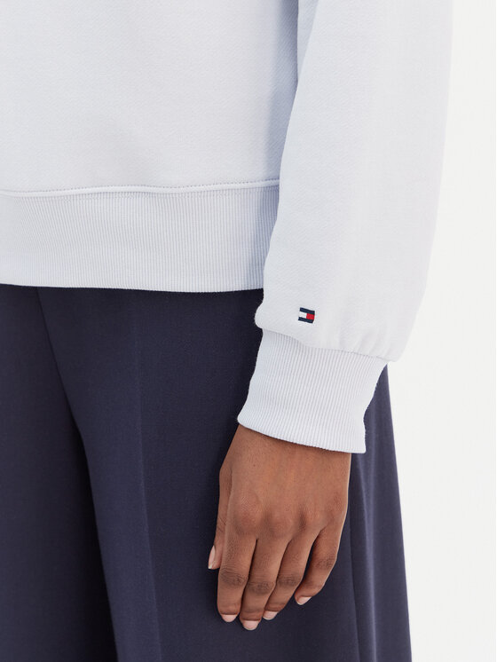 Tommy Hilfiger Tommy Hilfiger Džemperis ar kapuci Script WW0WW49418 Gaiši zils Regular Fit