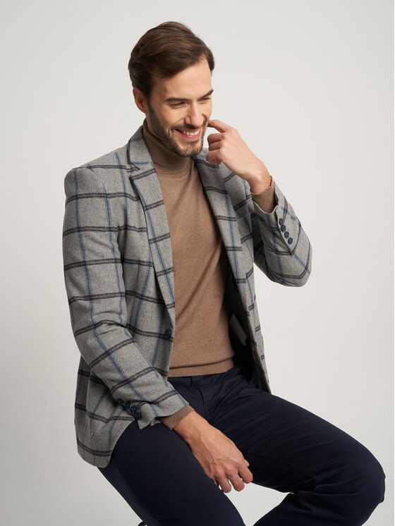 Willsoor Willsoor Marynarka 11531 Szary Regular Fit