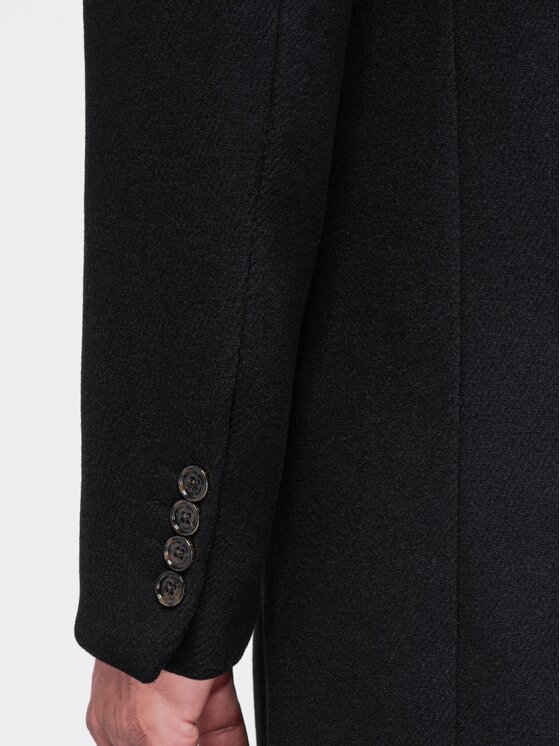 Ombre Ombre Kabát pro přechodné období OM-COWC-0152 Černá Regular Fit