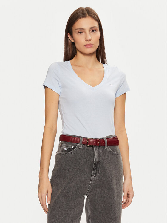 Tommy Jeans Tommy Jeans Tricou DW0DW20458 Albastru celest Slim Fit