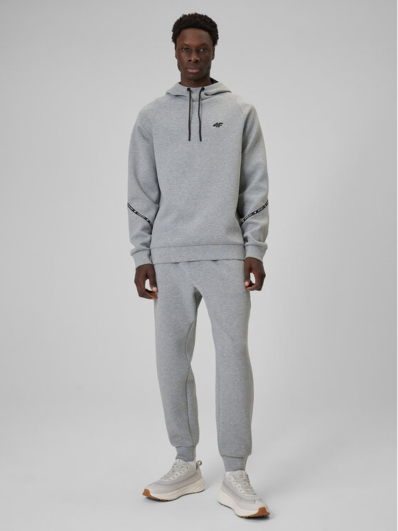 4F 4F Bluza SPORTS CLUB Szary jasny Regular Fit