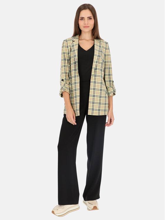 L’AF L’AF Marynarka Beżowy blazer damski w kratkę L'AF Roxa 42 Beżowy Regular Fit