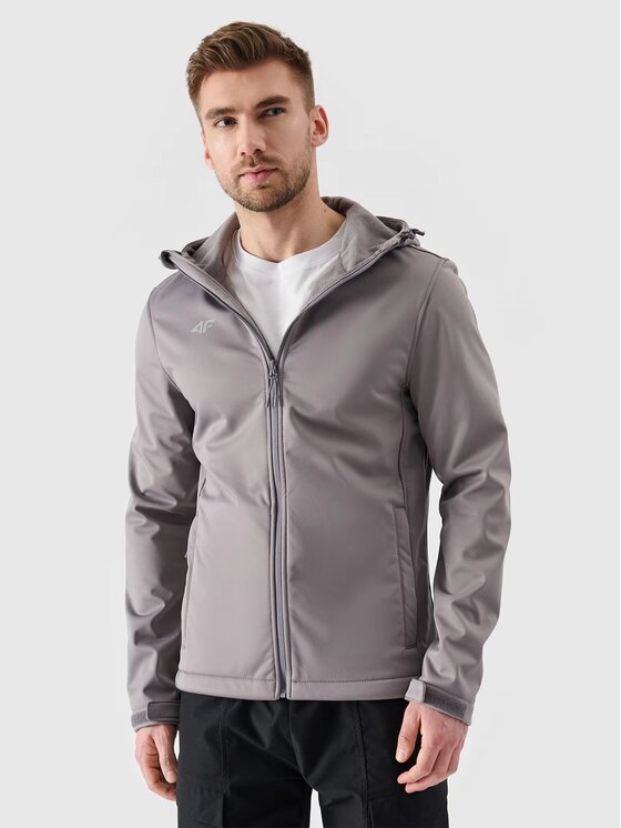 4F 4F Kurtka softshell NOSH4SFM001B-25S Szary Regular Fit