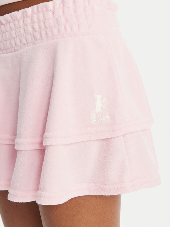 Juicy Couture Juicy Couture Fustă mini Smocked Terry JCGGS126006 Roz Regular Fit