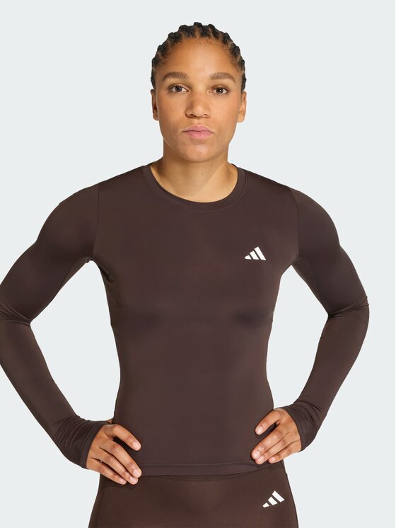 adidas adidas Koszulka techniczna 159091 Brązowy Fitted Fit