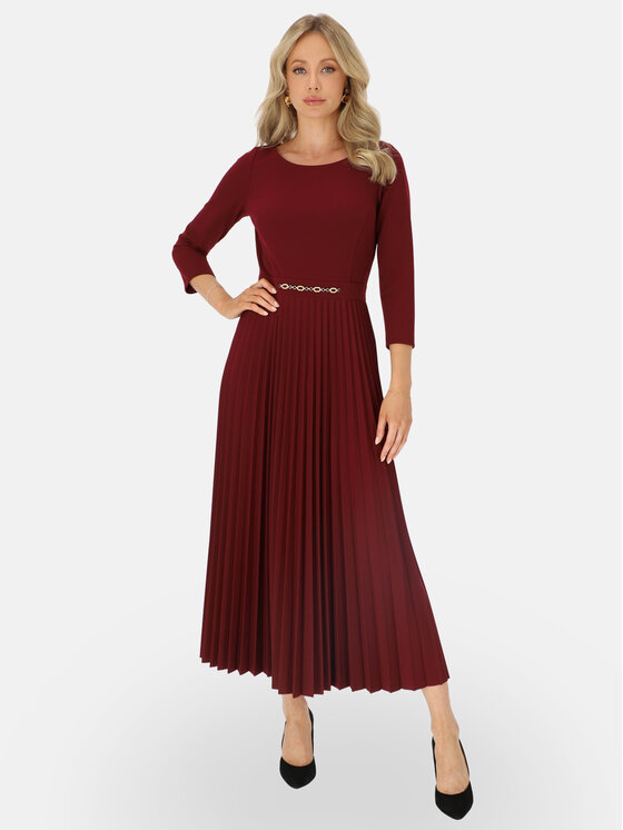 L’AF L’AF Sukienka dzianinowa Celine Bordowy Regular Fit
