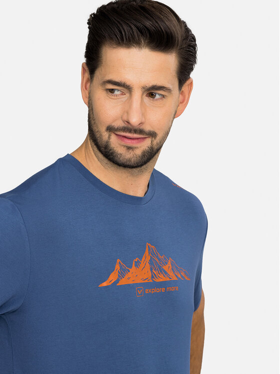 Viking Viking T-Shirt Lenta Bamboo Light Man Granatowy Regular Fit