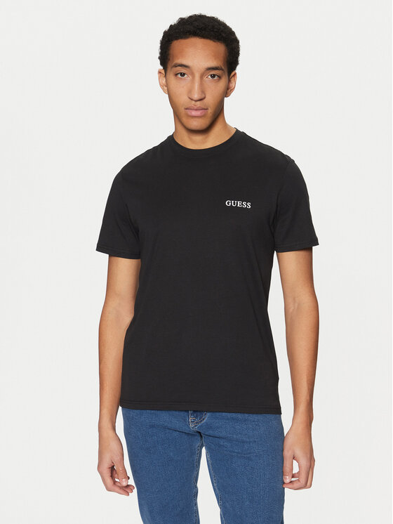 Guess Guess T-Shirt U4BM03 KCAM1 Czarny Regular Fit