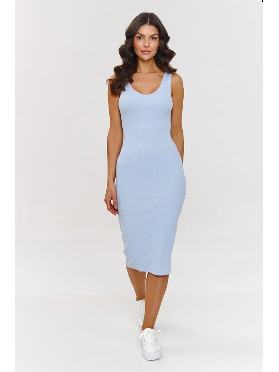 Makadamia Makadamia Komplet bluza i sukienka A10 Błękitny Regular Fit