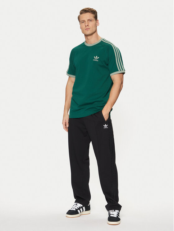 adidas adidas Tričko adicolor Classics 3-Stripes JN7017 Zelená Slim Fit