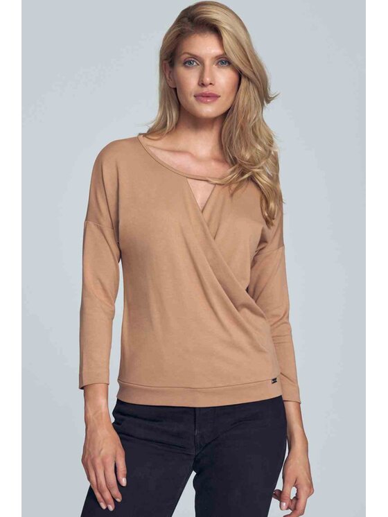 FIGL FIGLFIGL Blusa M710 Beige Regular Fit