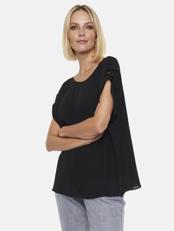 Potis & Verso Potis & Verso Bluzka Zoel Czarny Regular Fit