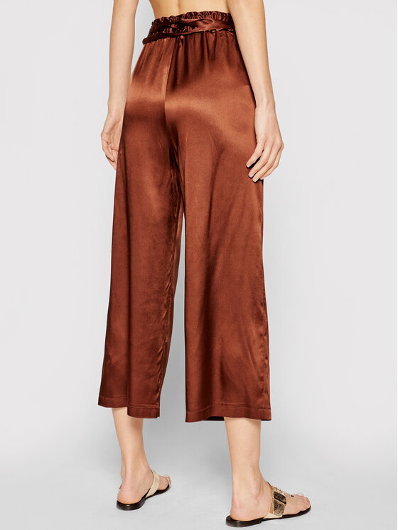 PINKO Pinko Панталони тип кюлоти Anima Fragile 20211 PSPG 1N135H 8521 Кафяв Regular Fit