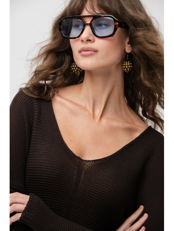 blue shadow blue shadow Sweter Danthe Brązowy Regular Fit