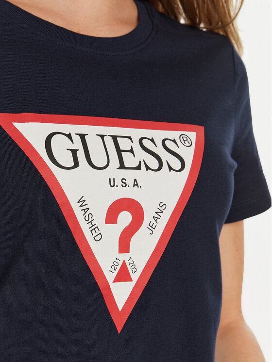 Guess Guess T-krekls W1YI1B I3Z14 Tumši zils Regular Fit