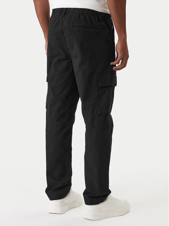 BOSS BOSS Kalhoty z materiálu Sisla-9-Cargo 50552096 Černá Regular Fit