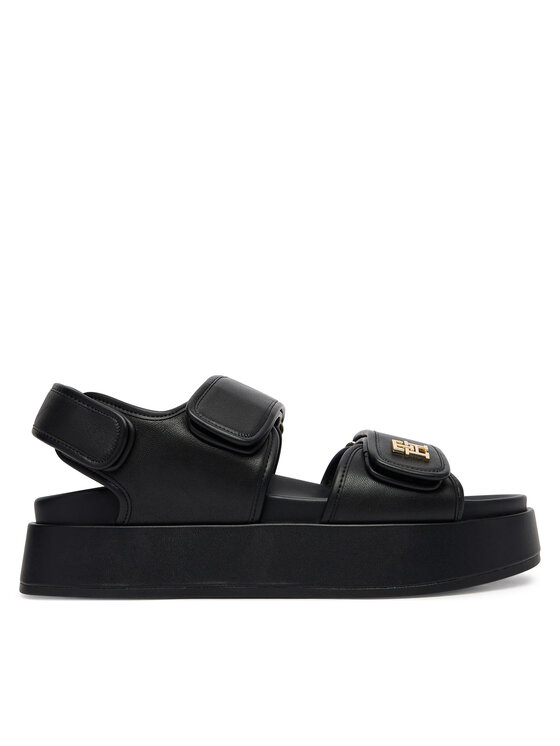 Tommy Hilfiger Tommy Hilfiger Szandál Leather Sporty Platform Sandal FW0FW09119 Fekete